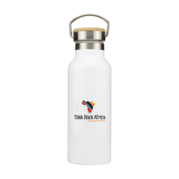 ThinkBlackAfrica – Stainless Steel Bottle with Bamboo Lid – 500ml