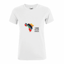ThinkBlackAfrica – Ladies Fitted T-Shirt – White