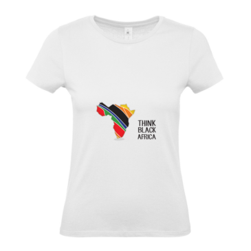 ThinkBlackAfrica – Ladies Fitted T-Shirt – White